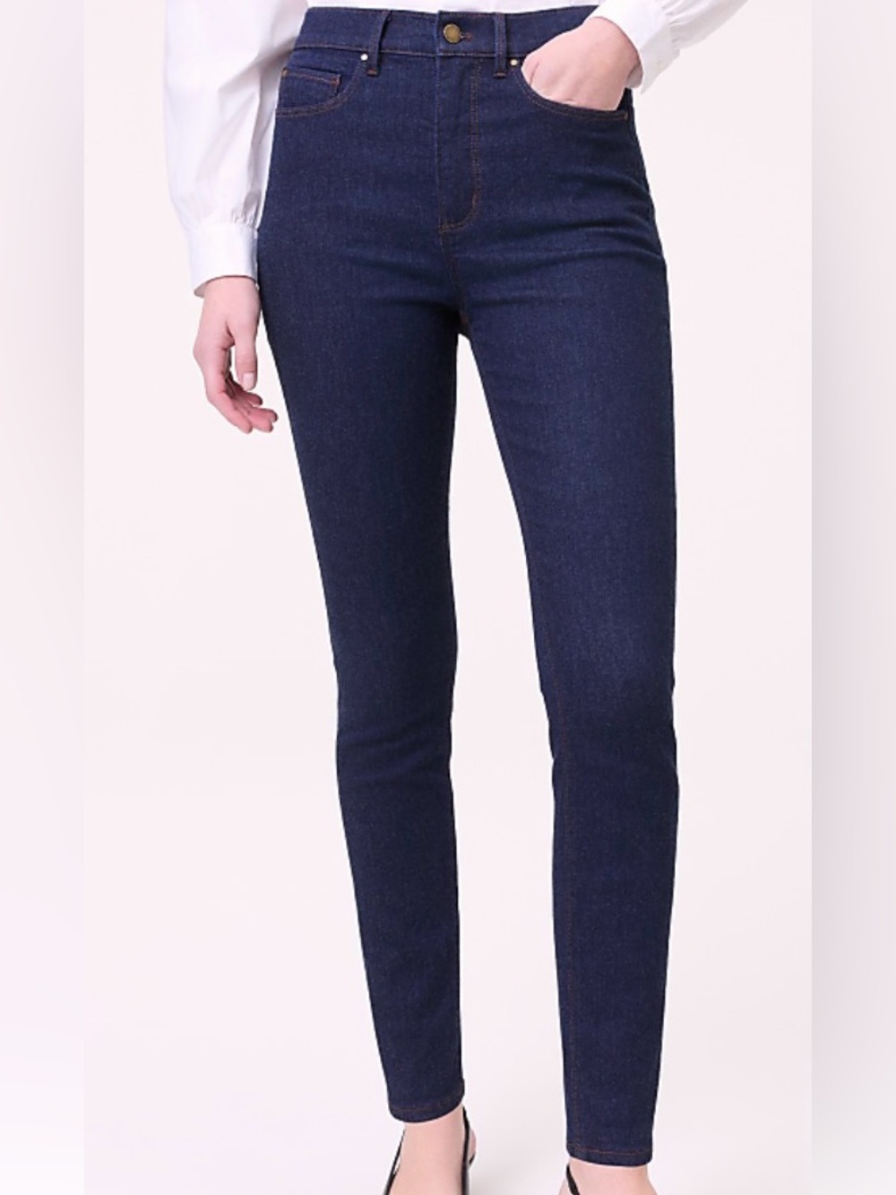 Ann Taylor High-Rise Skinny Jeans in Dark Wash BWT - Picture 2 of 7
